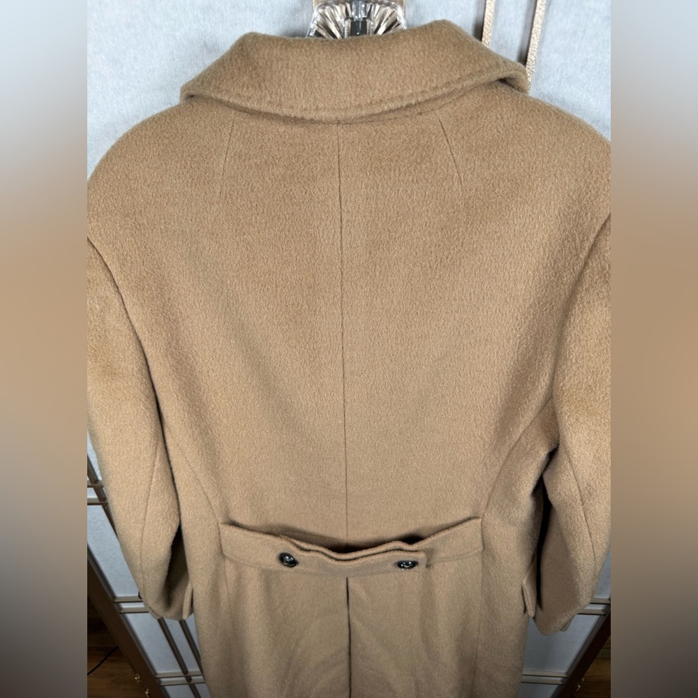 Vintage Lord & Taylor Wool Camel Double-Breasted Trench Coat Women’s Large RARE - Picture 5 of 12